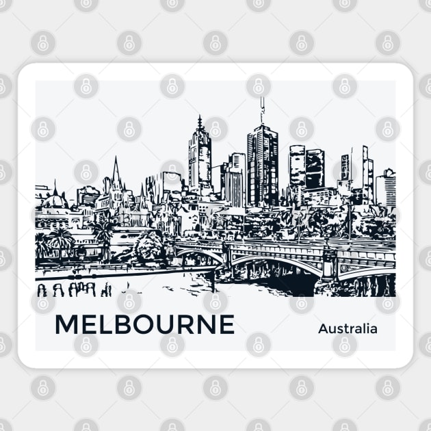 Melbourne Australia Magnet by Lakeric